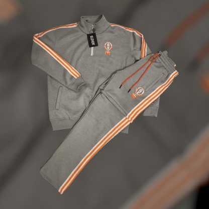 Patchwork casual hoodie set