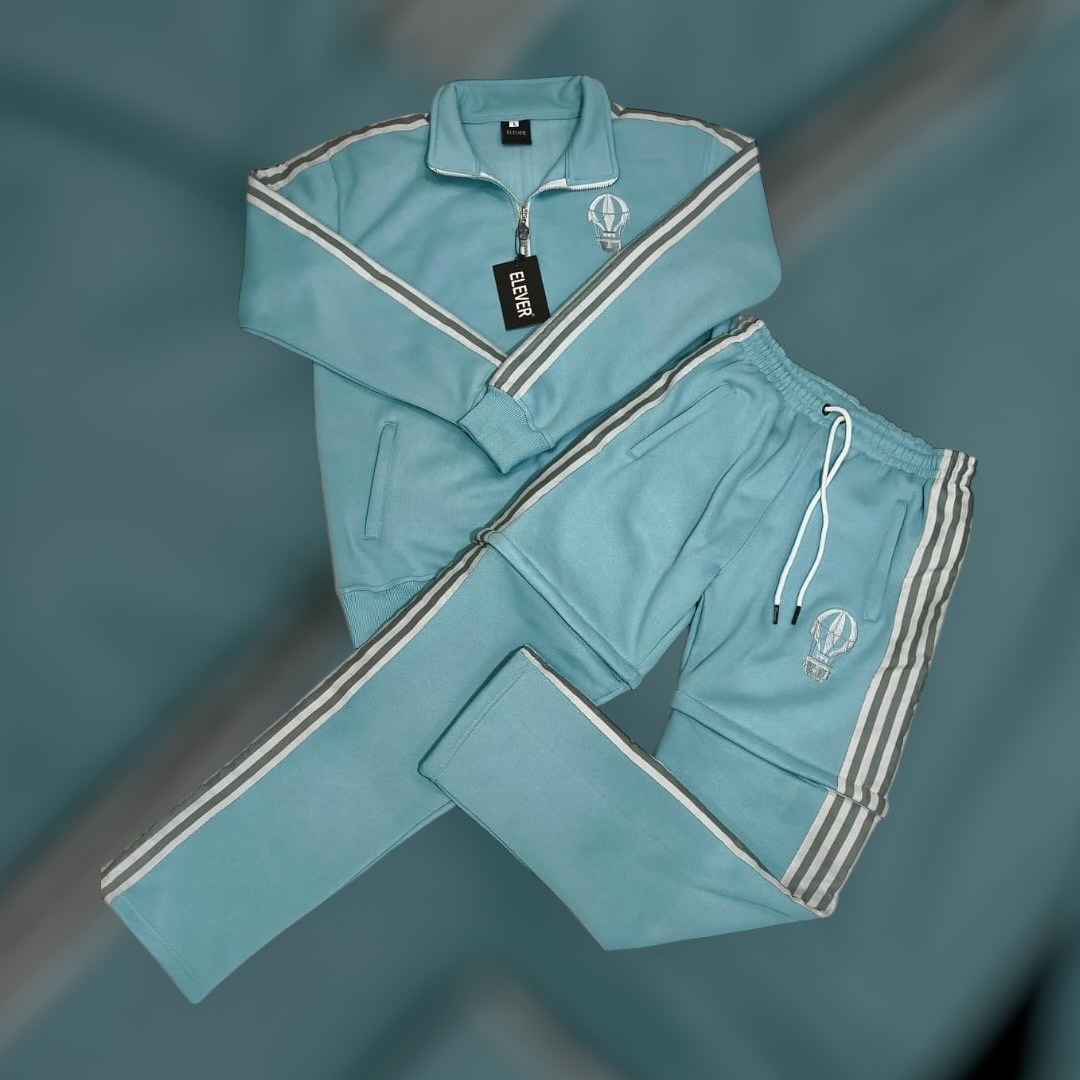 Patchwork casual hoodie set