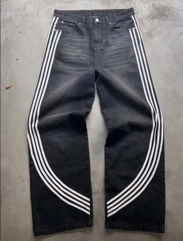Casual curved striped pants