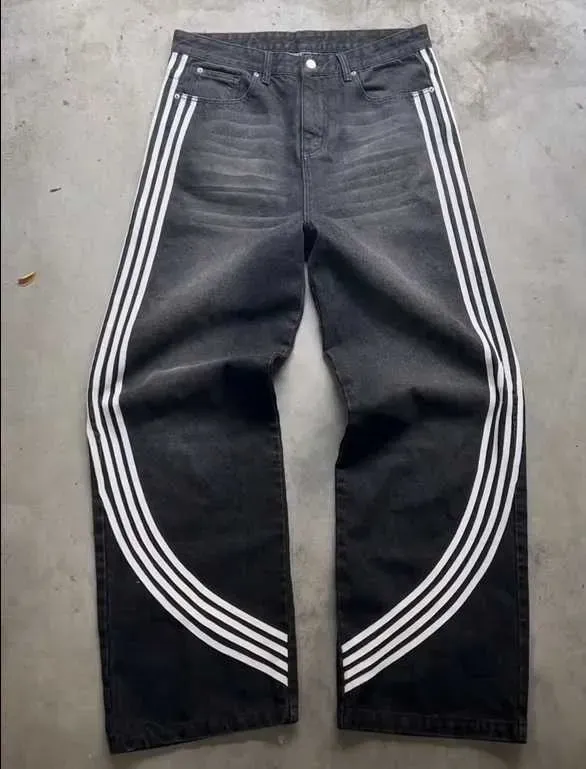 Casual curved striped pants