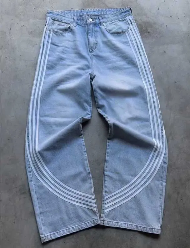 Casual curved striped pants