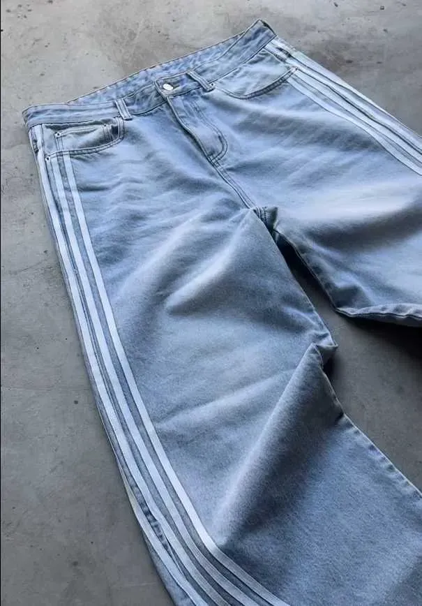 Casual curved striped pants