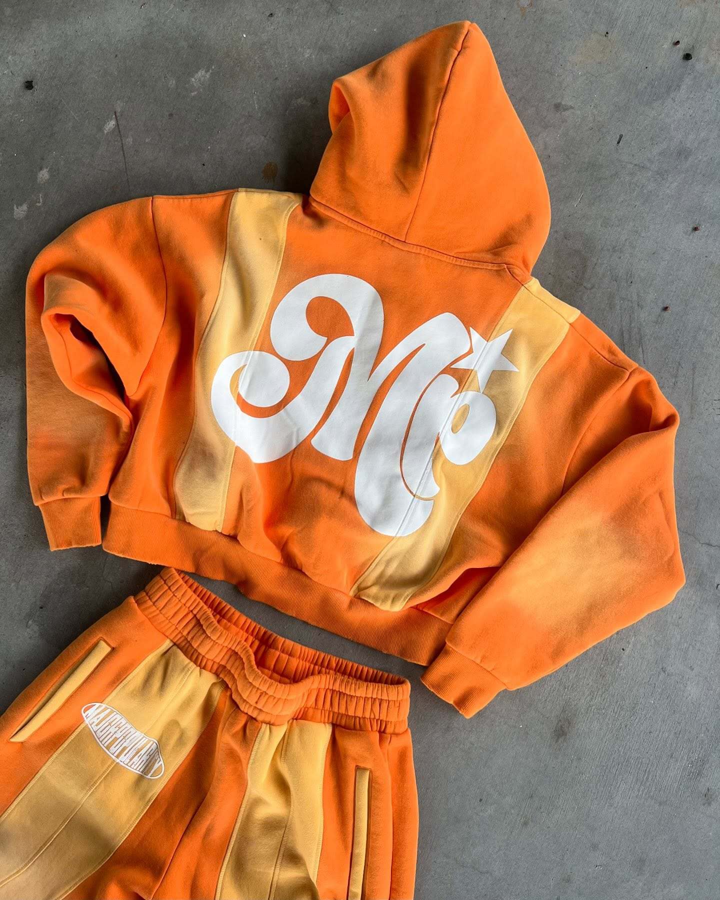 Casual patchwork hoodie set