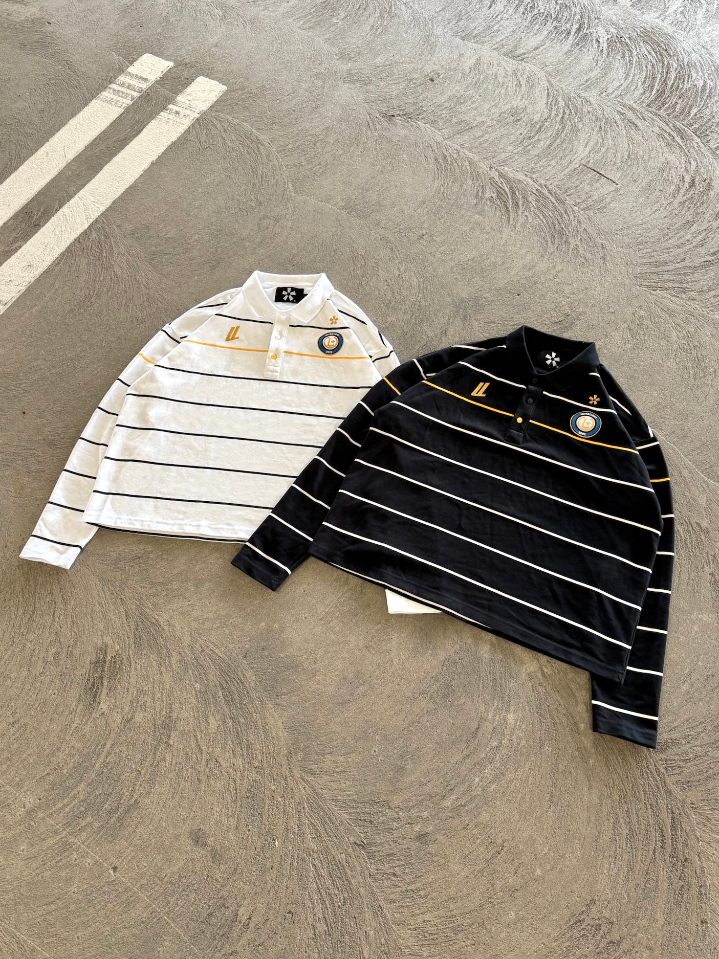 Men‘s white inter longsleeve polo shirt
