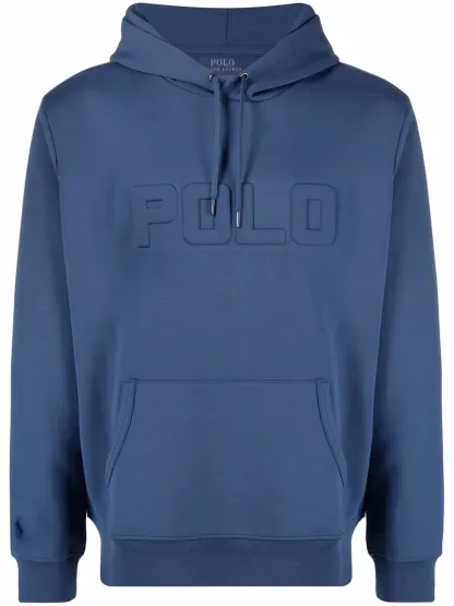 Polo Ralph Laurenembossed-logo drawstring hoodie