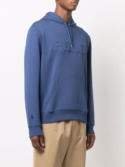 Polo Ralph Laurenembossed-logo drawstring hoodie