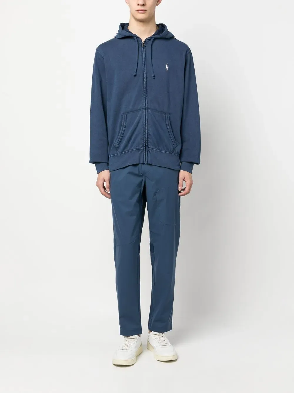 Polo Ralph Laurenlogo-embroidered zip-up drawstring hoodie