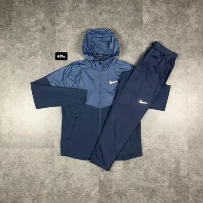 Nike Therma-Fit Repel Miler Windrunner Jacket Thunder Blue & Blue Nike Phenom Pants Set