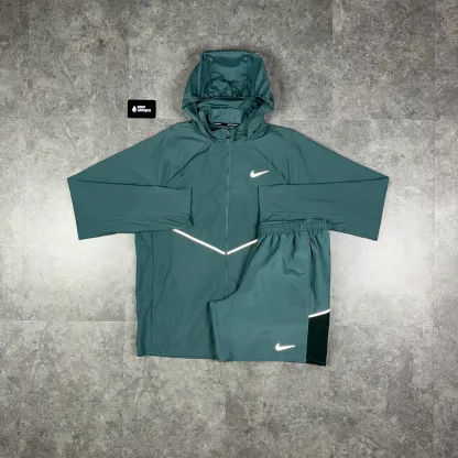 Nike Repel Miler 2.0 Windrunner Jacket Mineral Slate & Mineral Slate Challenger Shorts Set