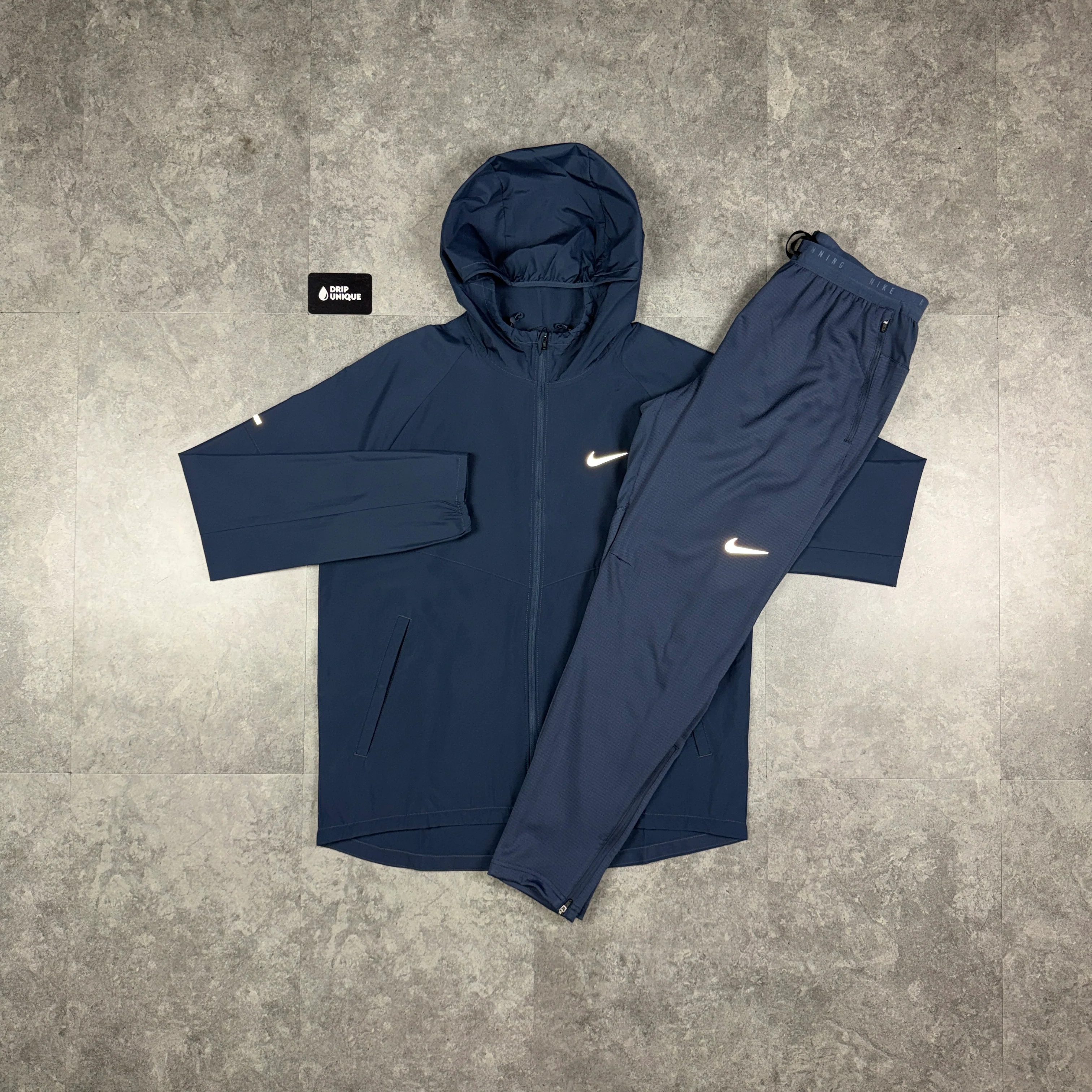 Nike Repel Miler Windrunner Jacket Thunder Blue & Blue Nike Phenom Pants Set