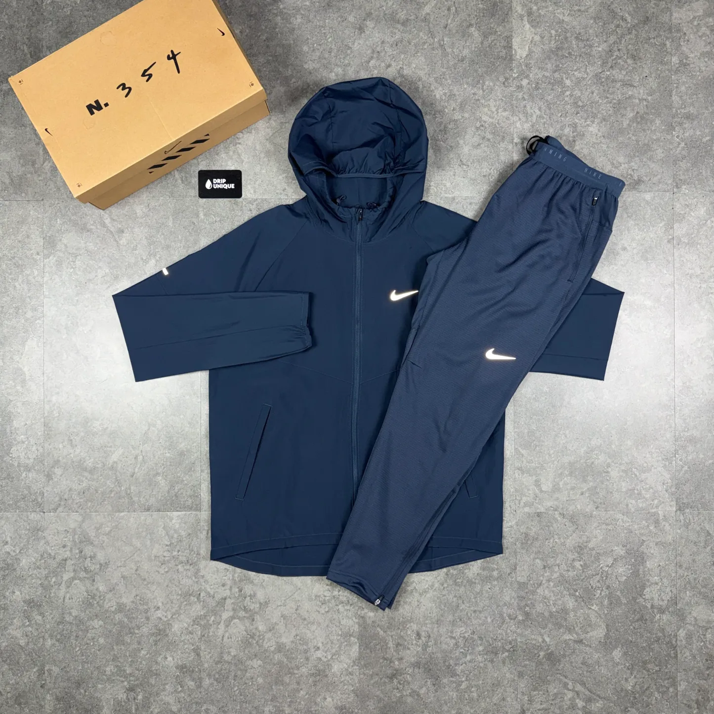 Nike Repel Miler Windrunner Jacket Thunder Blue & Blue Nike Phenom Pants Set