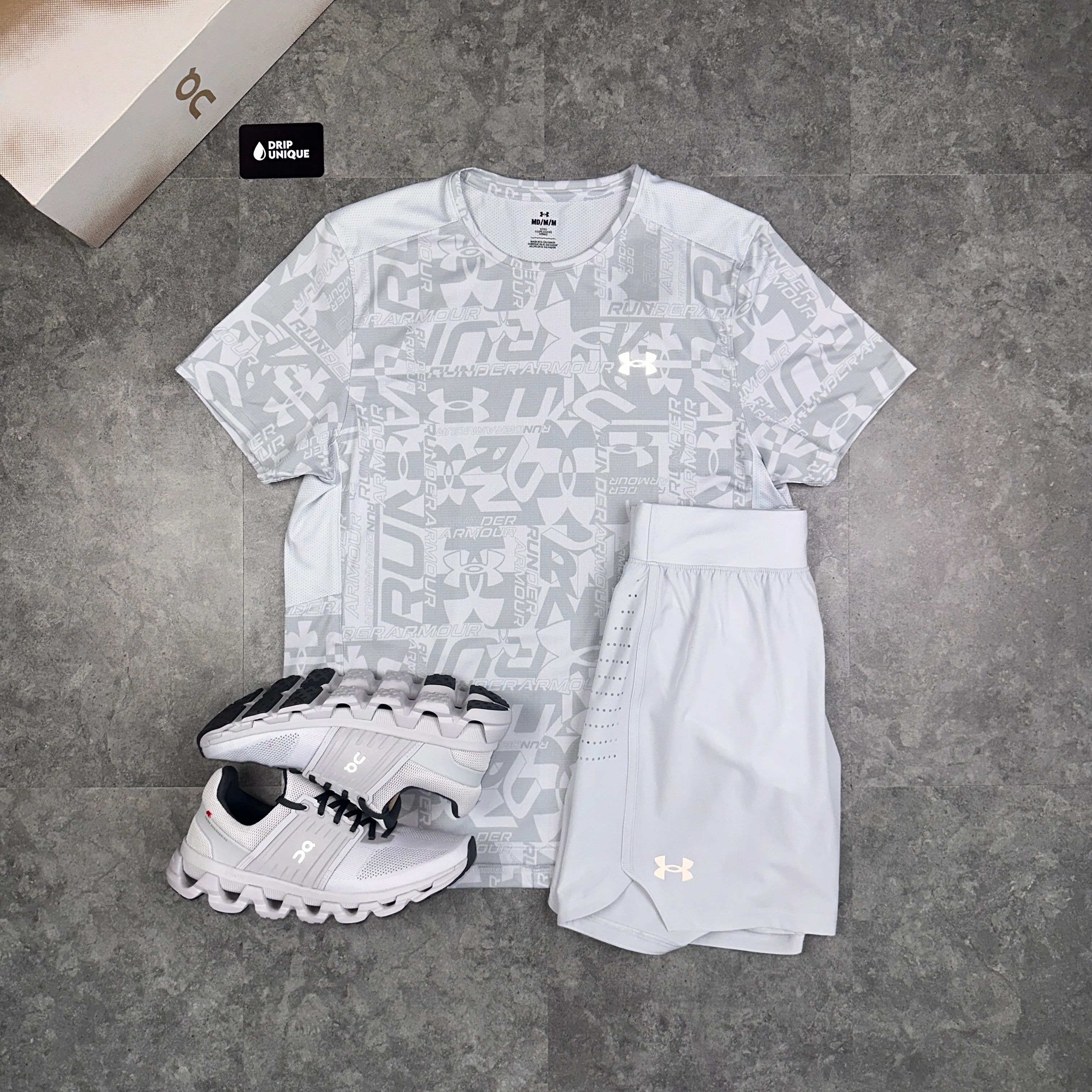 Under Armour Launch Printed T-Shirt Halo Grey