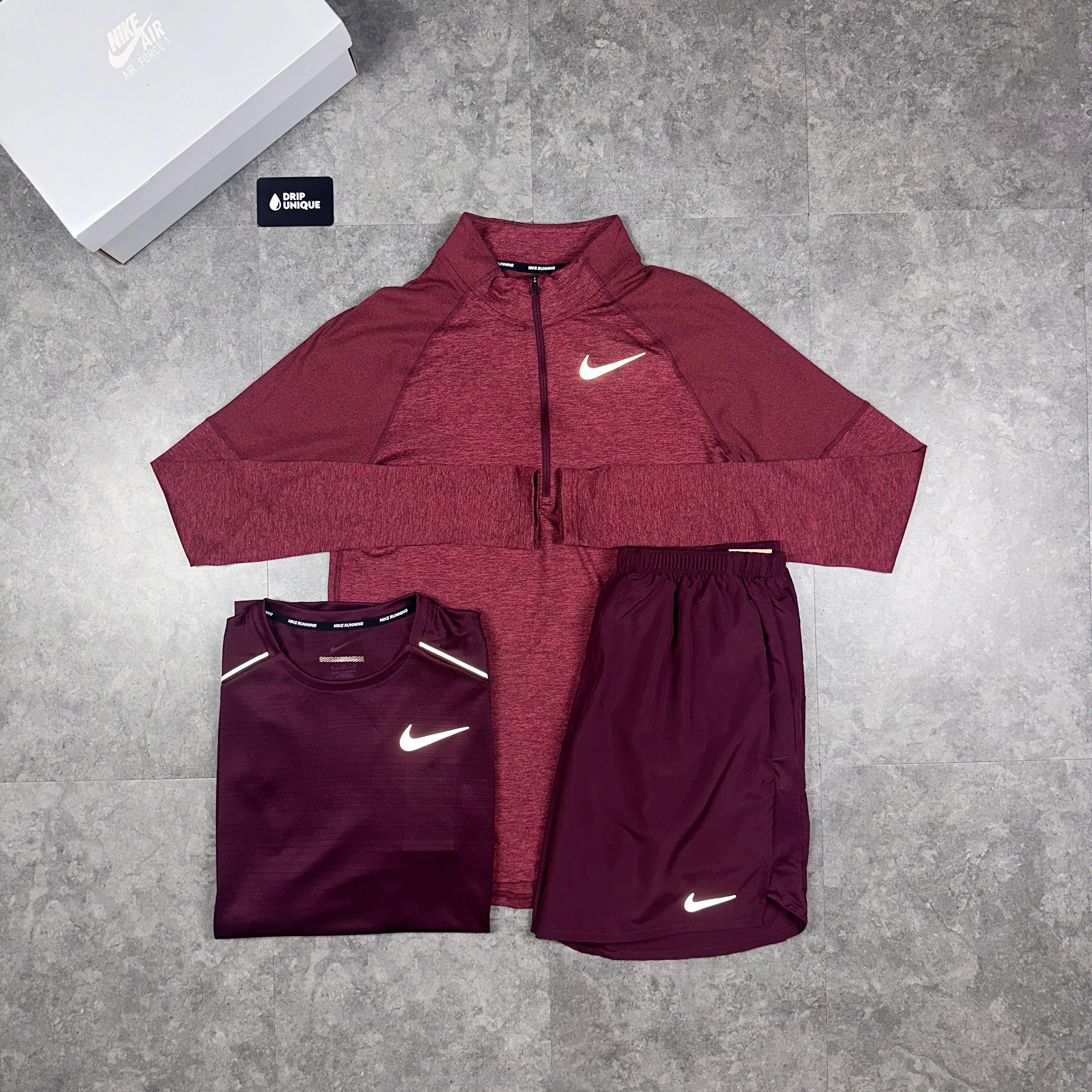 Nike Miler T-Shirt Midnight Maroon