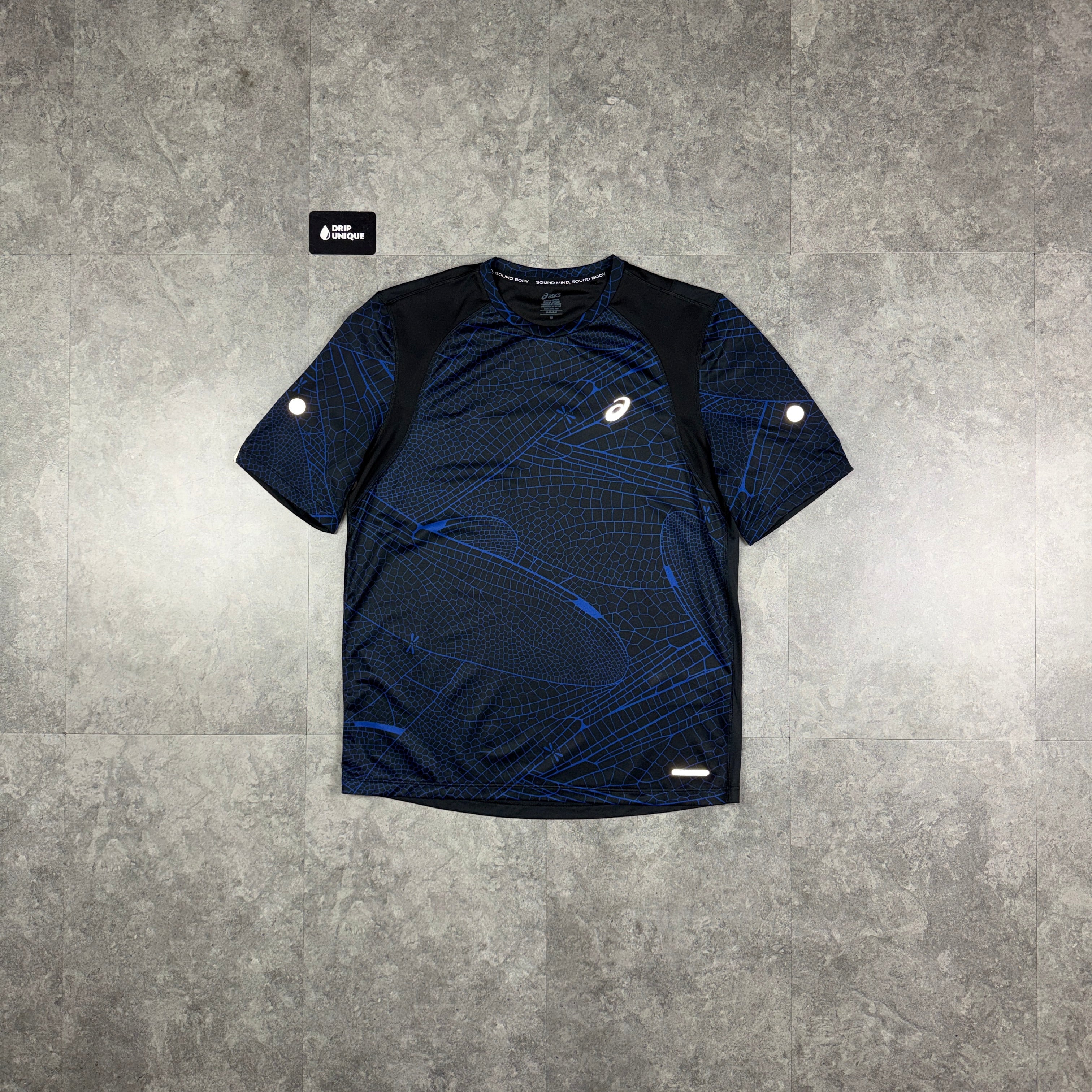 Asics Road All Over Print T-Shirt Blue