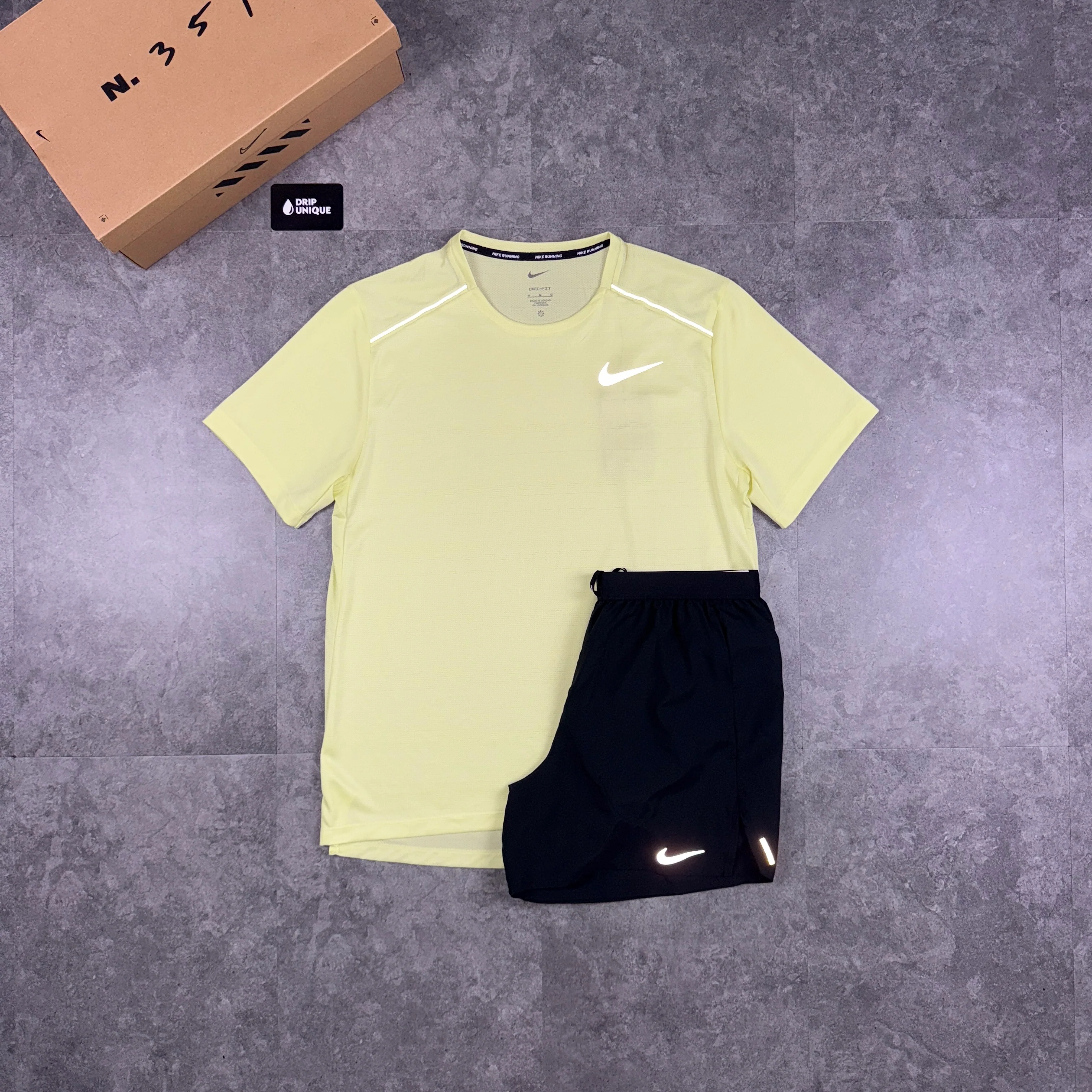 Nike Miler T-Shirt Washed Volt