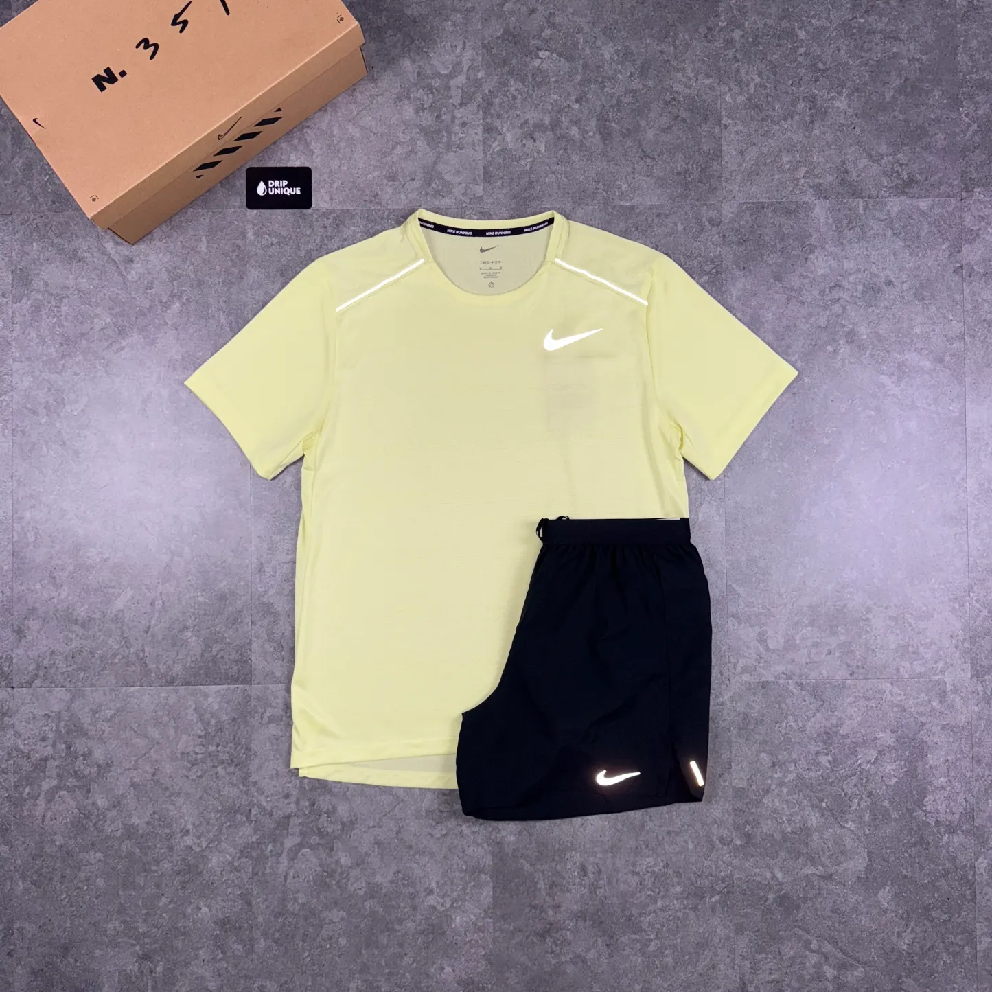 Nike Miler T-Shirt Washed Volt
