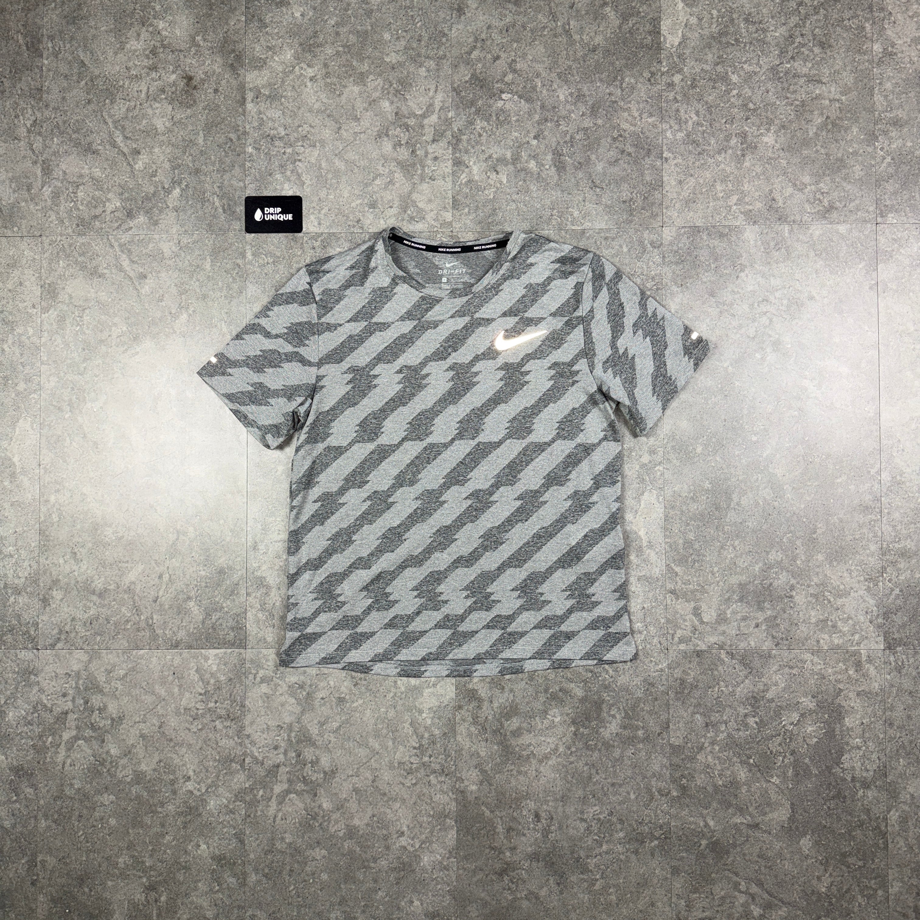 Nike Miler Jacquard T-Shirt Grey