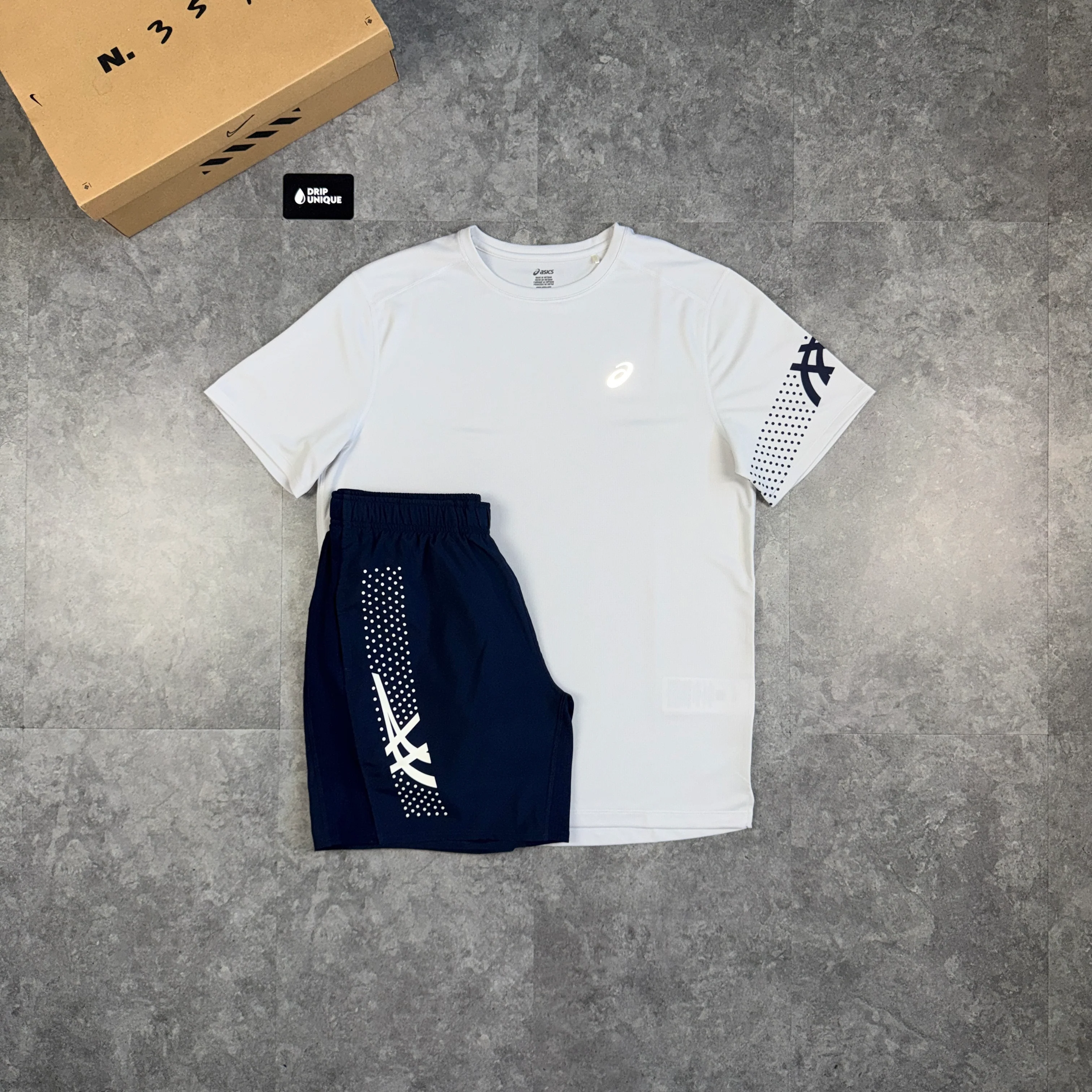 Asics Icon T-Shirt Cream & Navy
