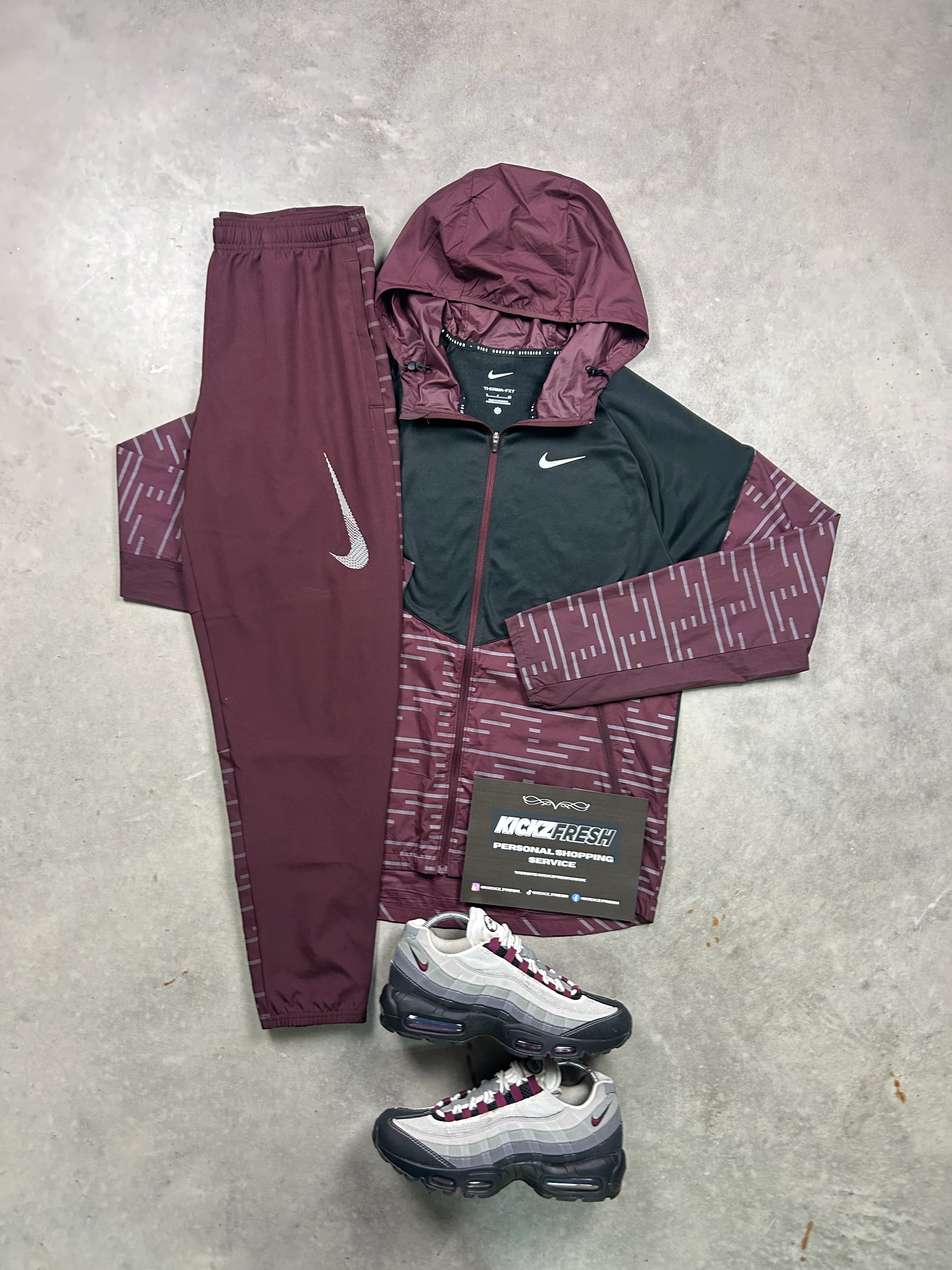 Nike Divison Reflective Burgundy  Beetroot Tracksuit