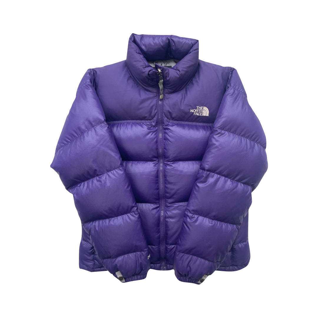 The North Face Womens Purple Puffer Jacket WITH STAINS
