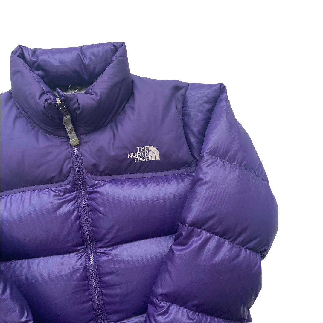 The North Face Womens Purple Puffer Jacket WITH STAINS