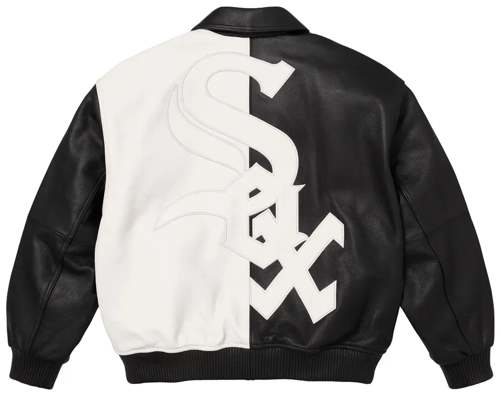 Supreme x Chicago White Sox Leather Varsity Jacket 'Black'