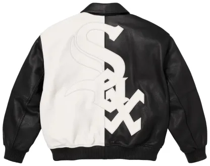 Supreme x Chicago White Sox Leather Varsity Jacket 'Black'