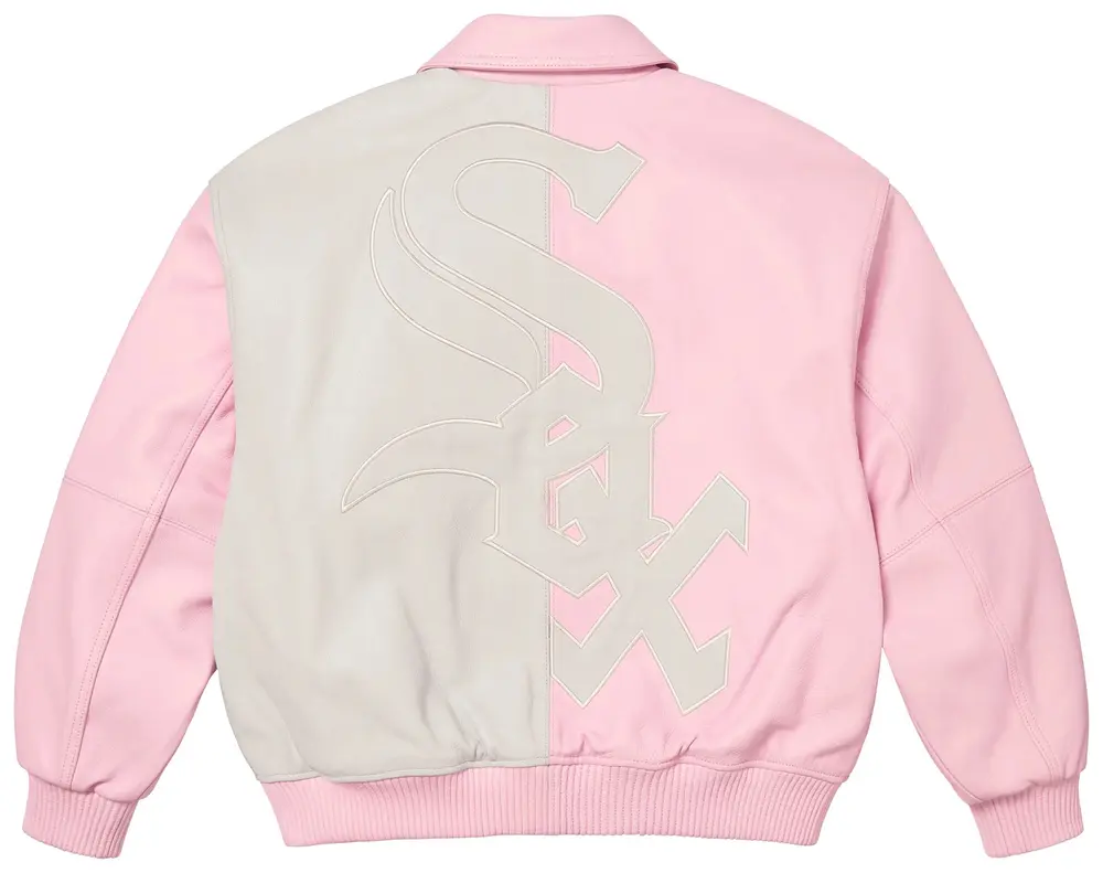 Supreme x Chicago White Sox Leather Varsity Jacket 'Pink'