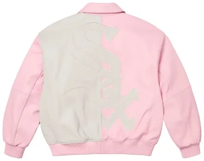 Supreme x Chicago White Sox Leather Varsity Jacket 'Pink'