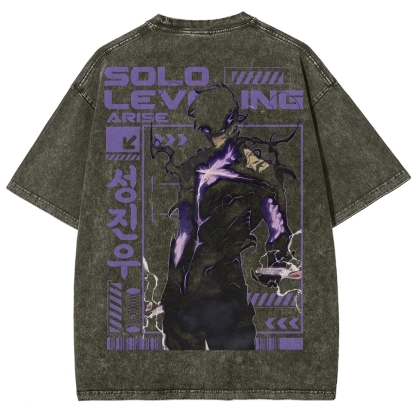 solo leveling Unisex Fit Washed T-Shirt 