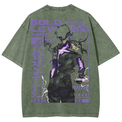 solo leveling Unisex Fit Washed T-Shirt 