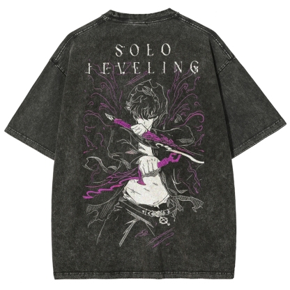 solo leveling Unisex Fit Washed T-Shirt 