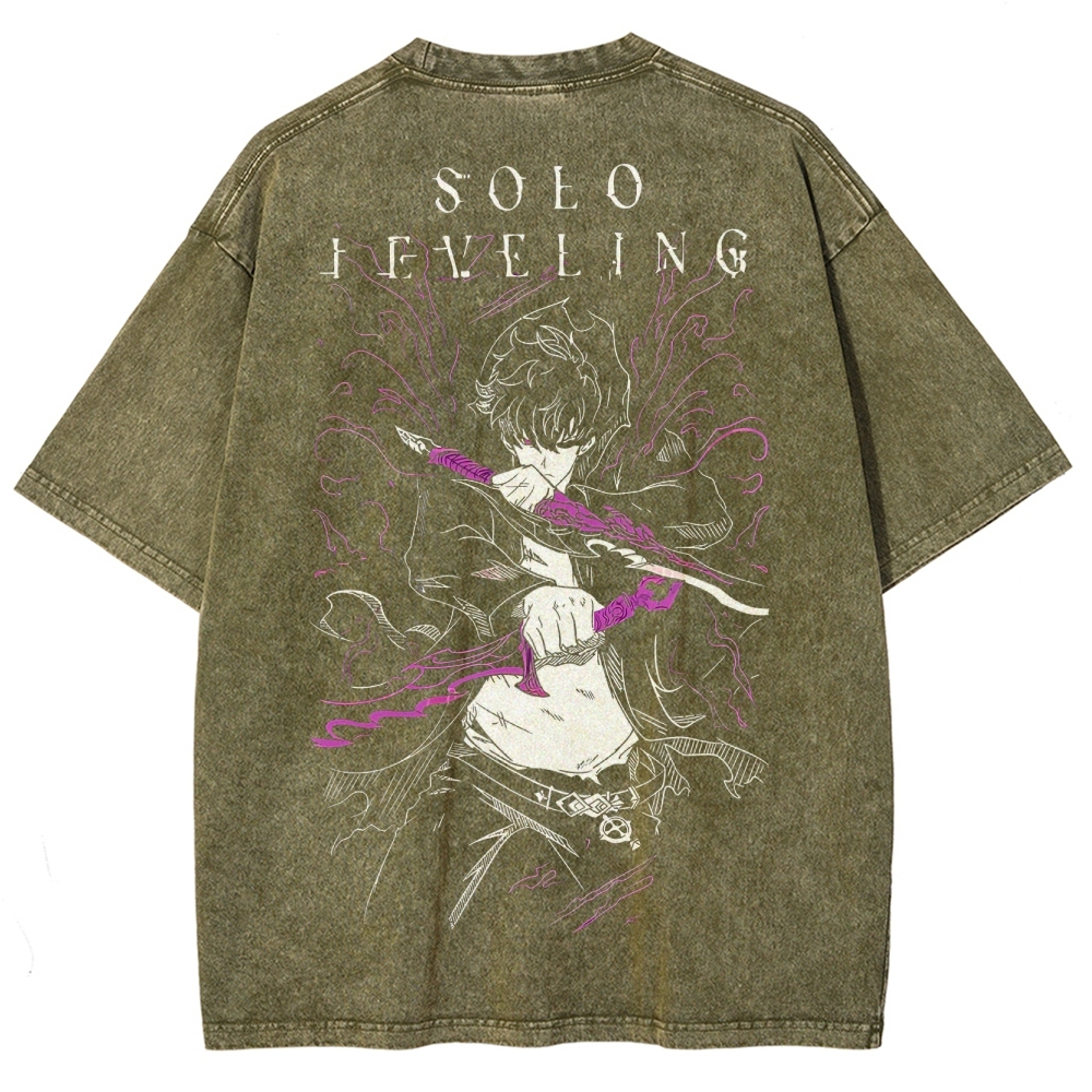 solo leveling Unisex Fit Washed T-Shirt 