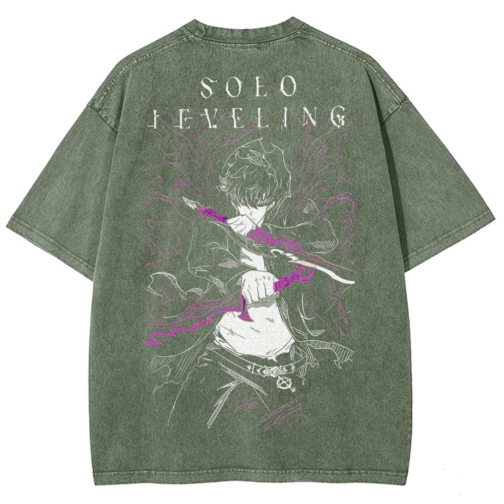 solo leveling Unisex Fit Washed T-Shirt 