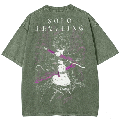 solo leveling Unisex Fit Washed T-Shirt 