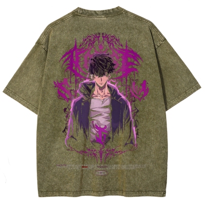 solo leveling Unisex Fit Washed T-Shirt 