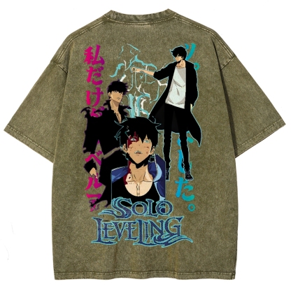 solo leveling Unisex Fit Washed T-Shirt 