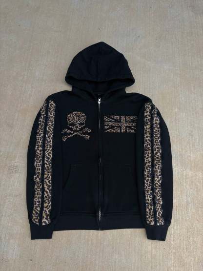 “cheetah stripe” zip hoodie set