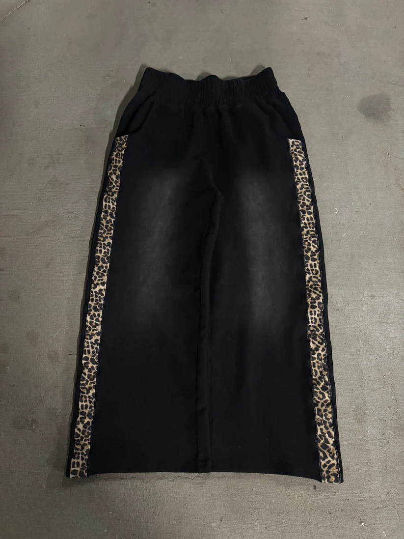 “cheetah stripe” zip hoodie set