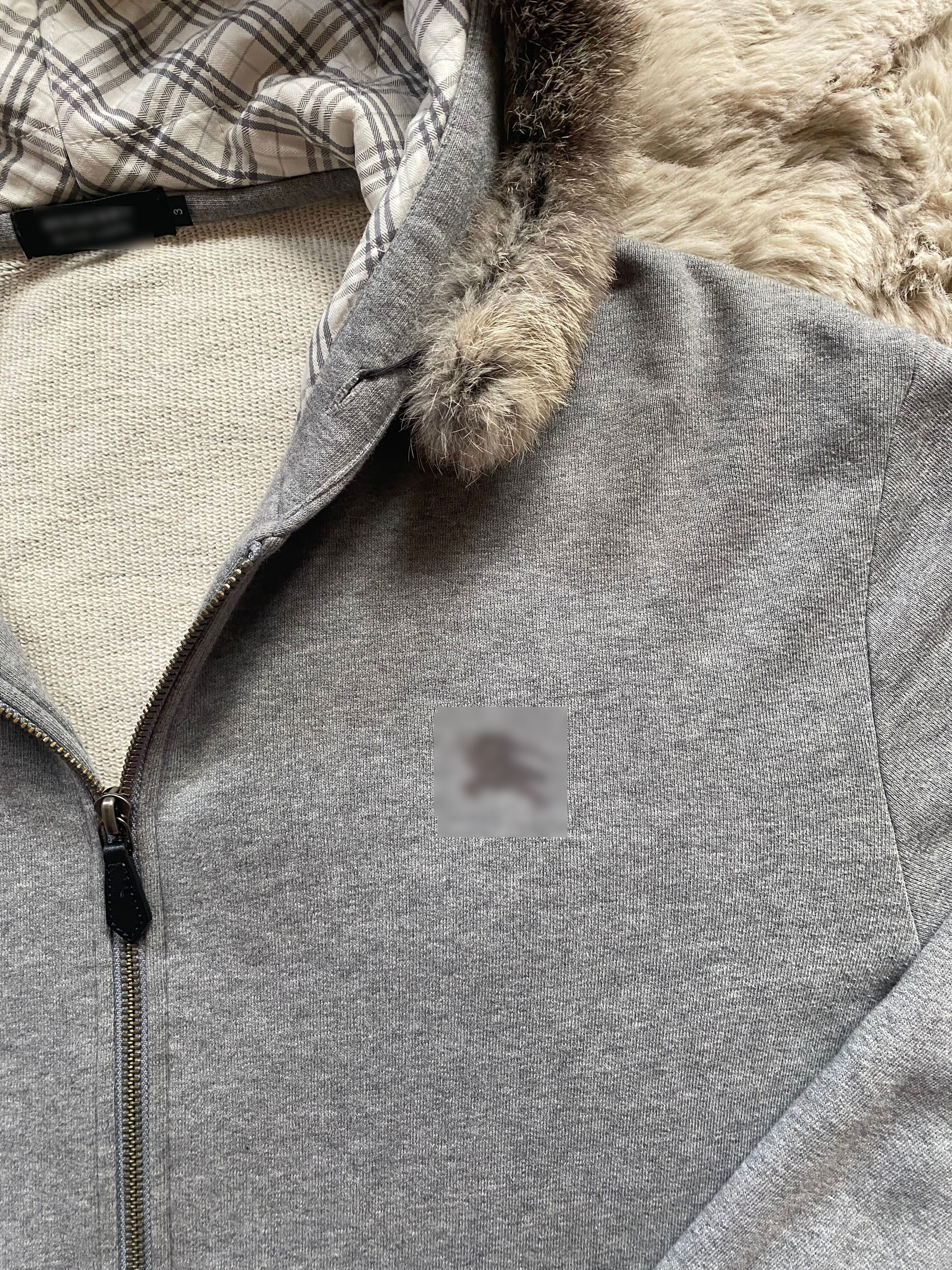  fur zip-up hoodie 