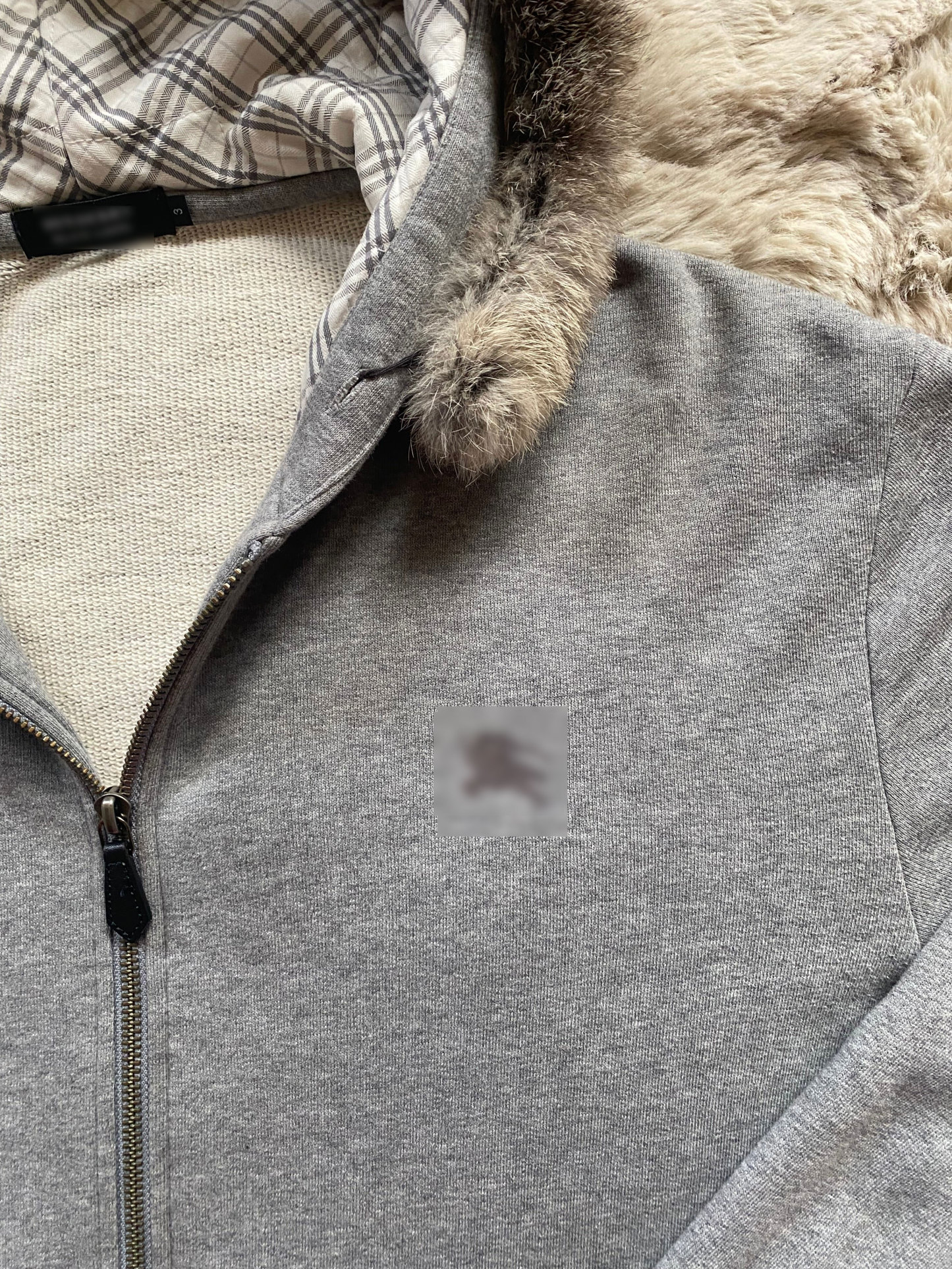  fur zip-up hoodie 