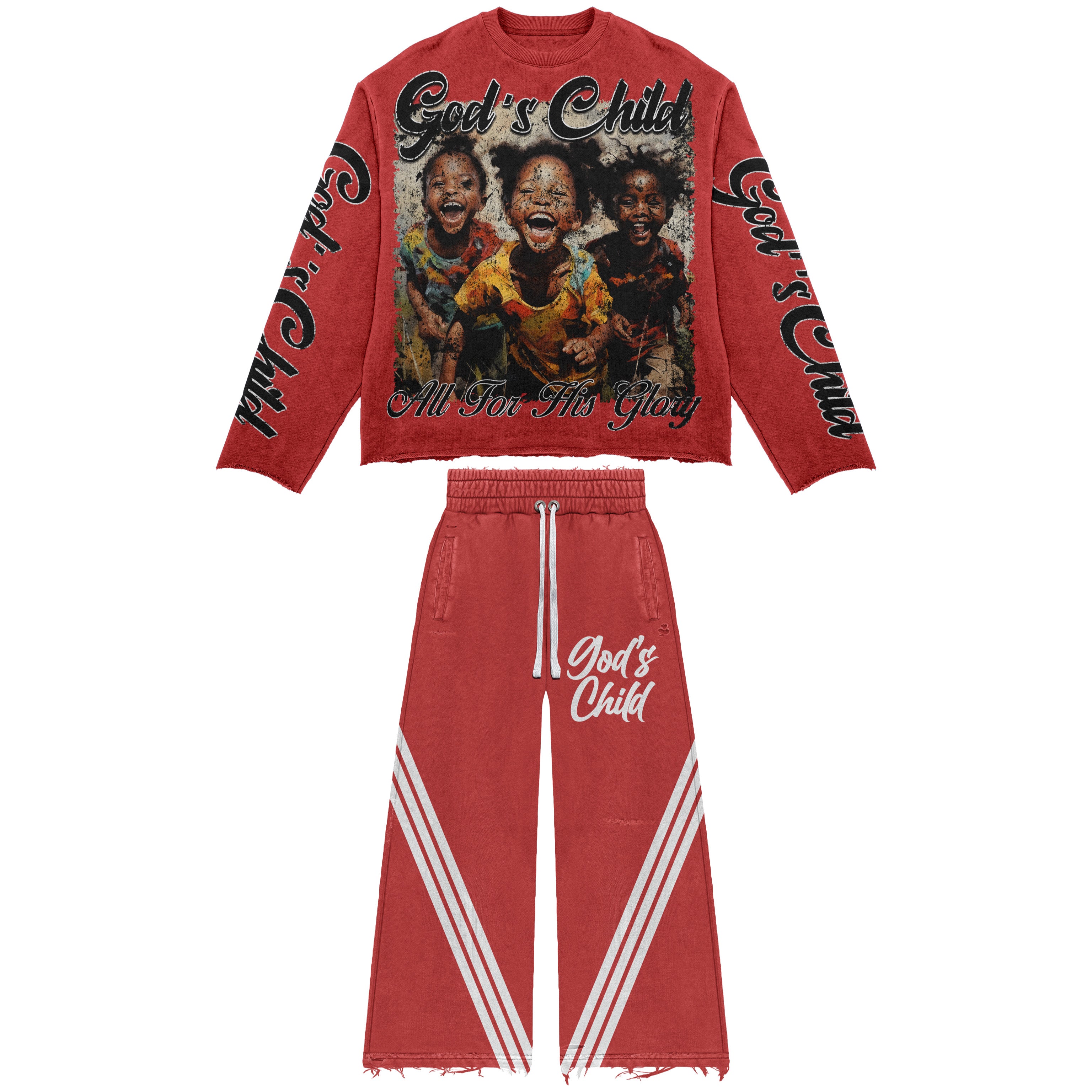 RED GOD’S CHILD CROPPED SHIRT