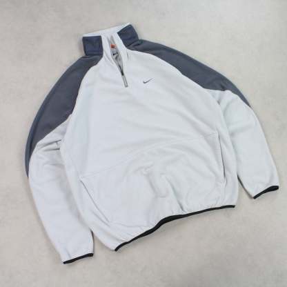 RARE 2000s 1/4 Fleece Grey
