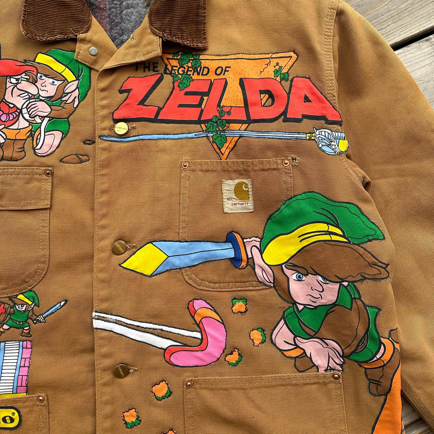 Hand-painted collaboration lined jacket