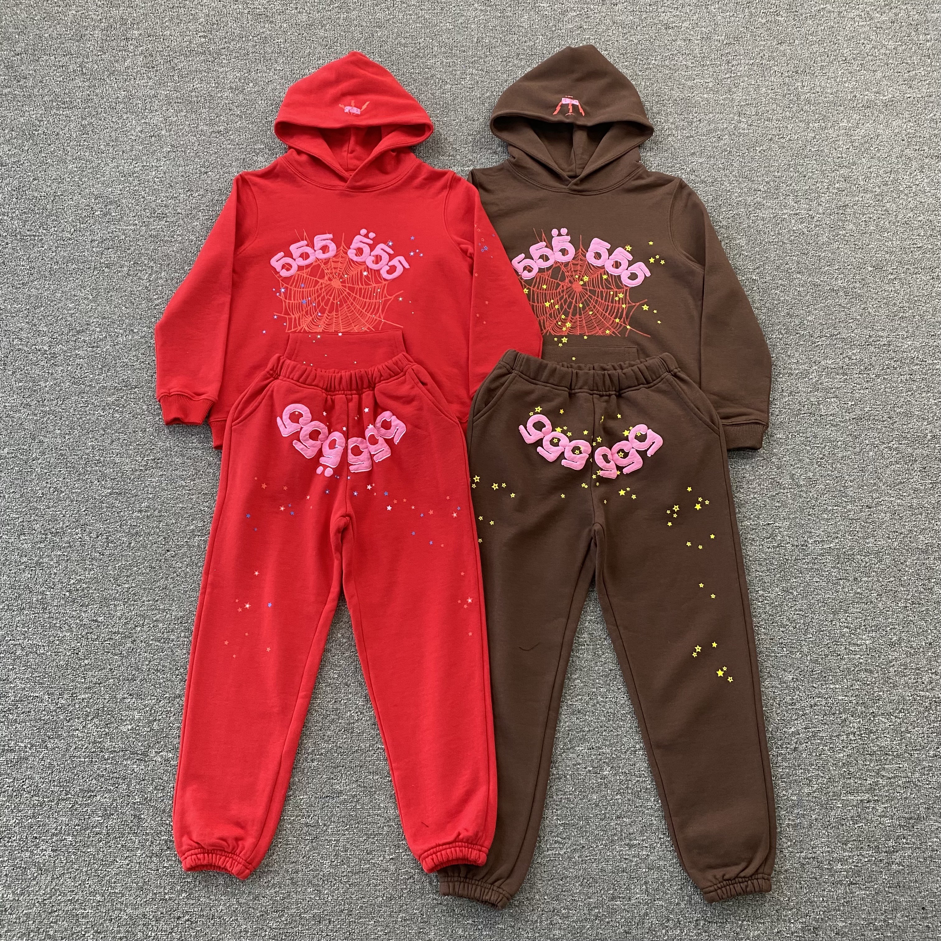 22_228 Street Style Spider Graphic  Tracksuit(Kids Clothing)