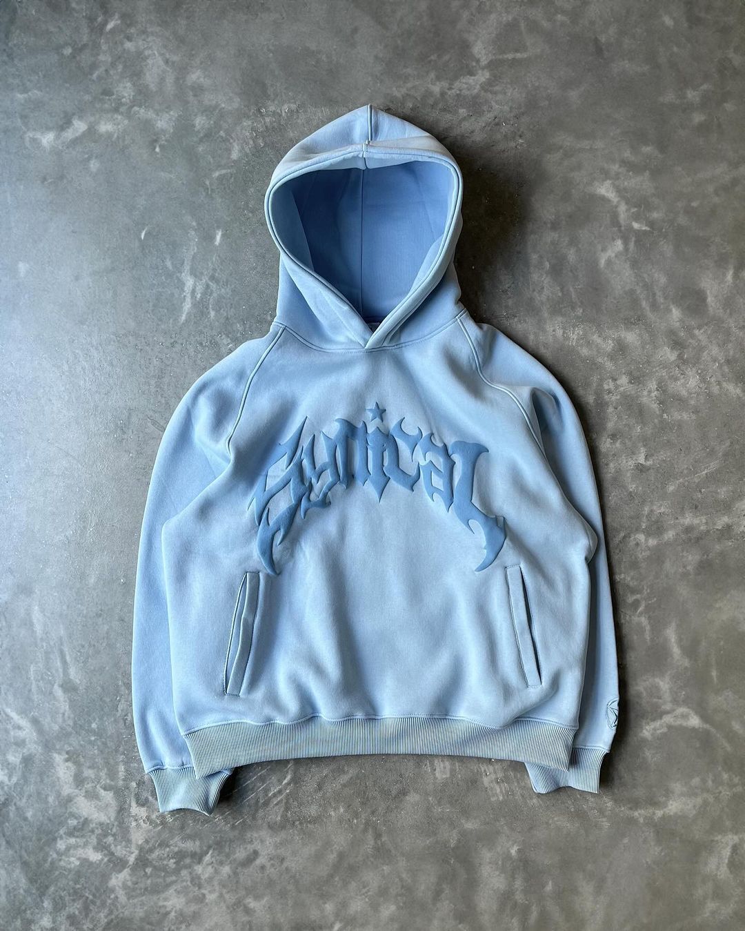 Puff Print Monochrome Reborn Pullover Hoodie