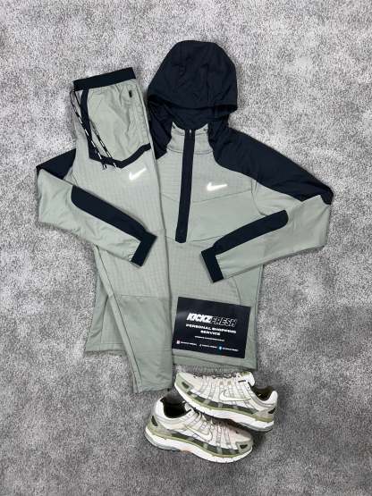 Nike Performance Half Zip Light Khaki Green Tracksuit