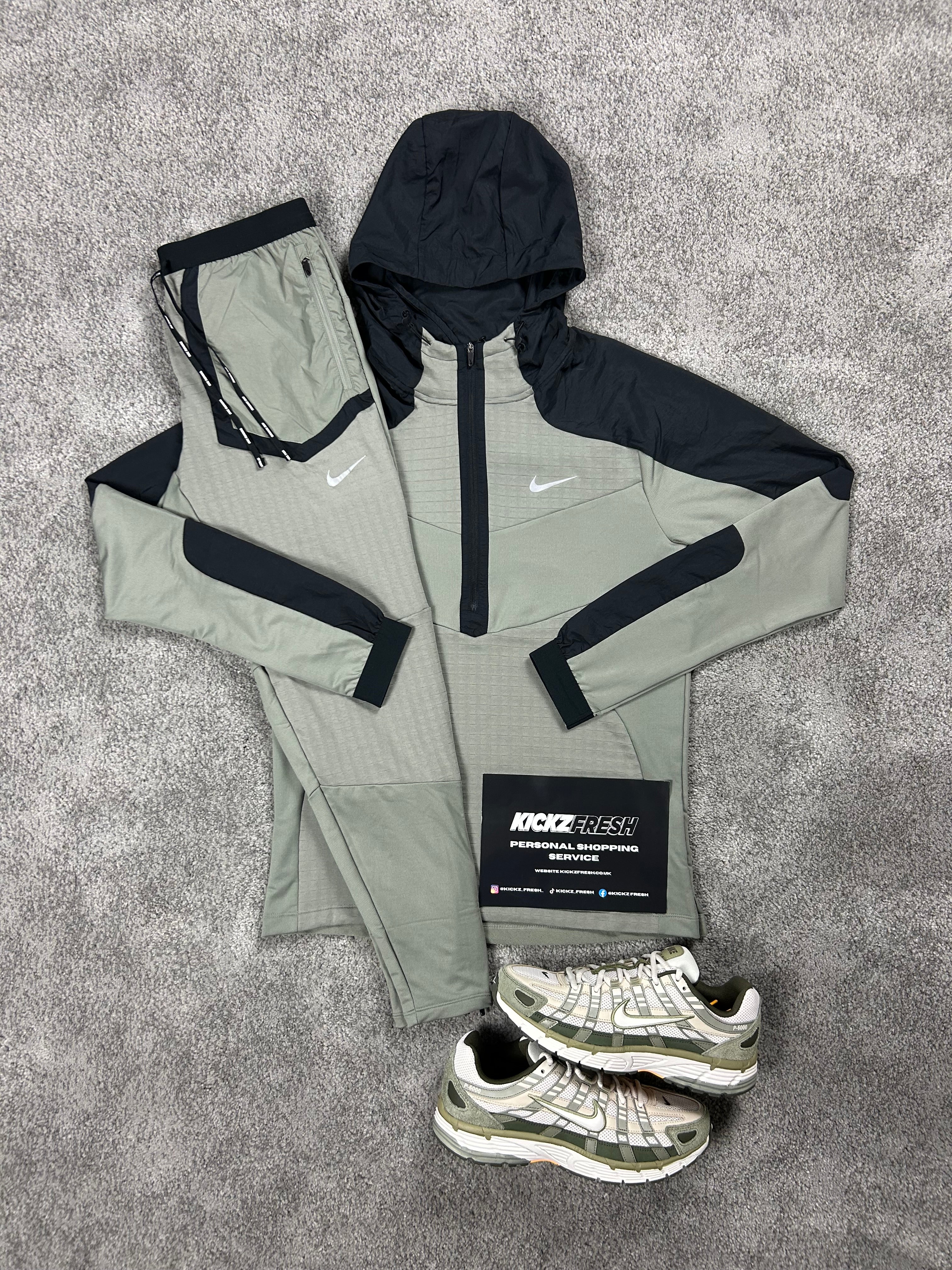 Nike Performance Half Zip Light Khaki Green Tracksuit
