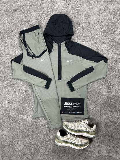 Nike Performance Half Zip Light Khaki Green Tracksuit