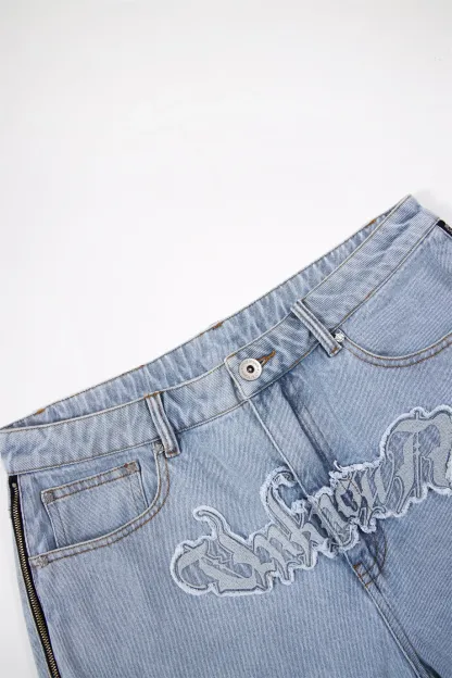 BLEACHED ZIP HOOD DENIM JACKET